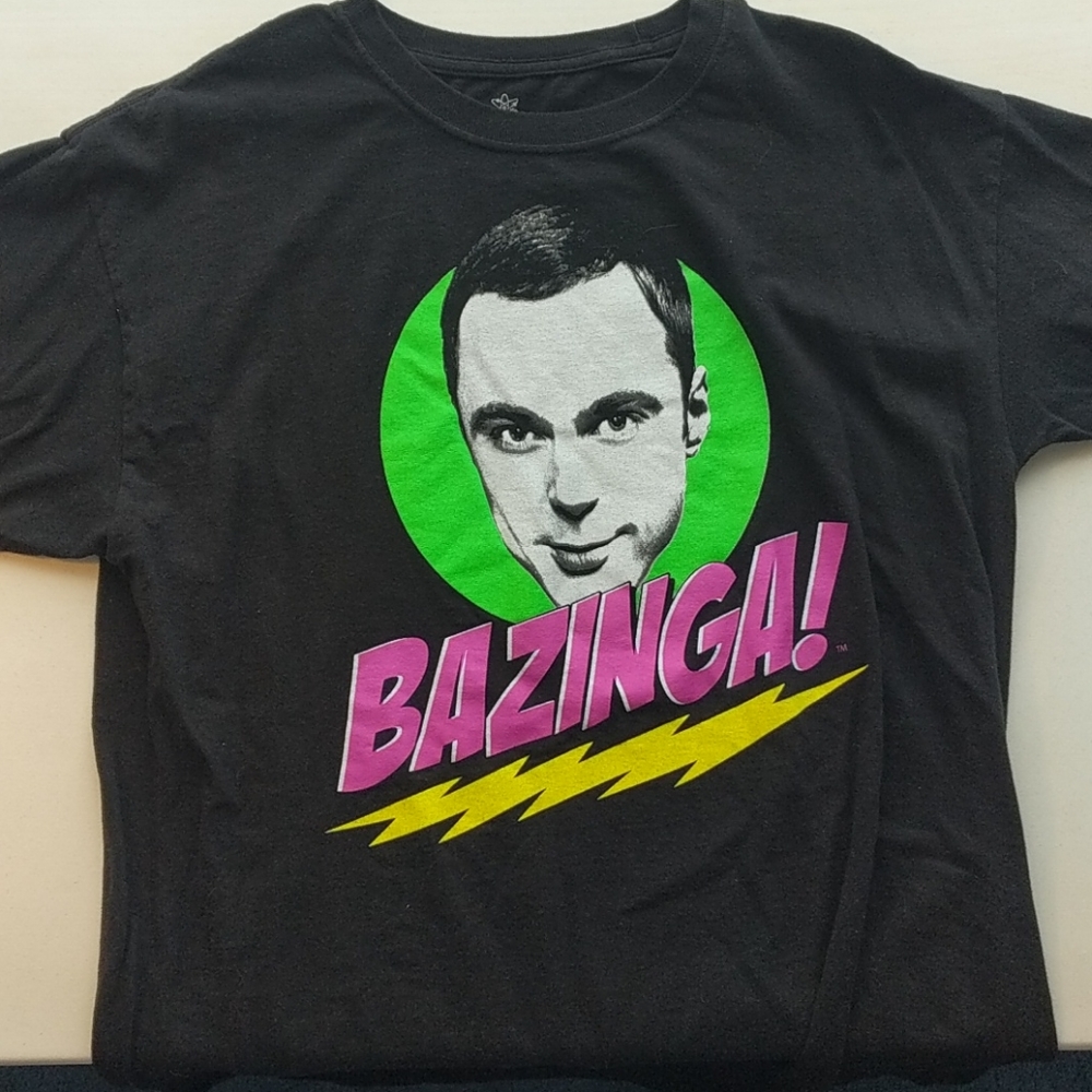 Big Bang Theory Bazinga graphic tee shirt large